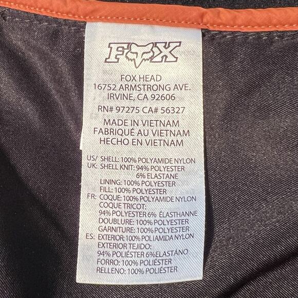 Fox Racing Ridgeway Jacket Burnt Orange Mens XL Full Zip Hooded Coat Cordura - Picture 13 of 16